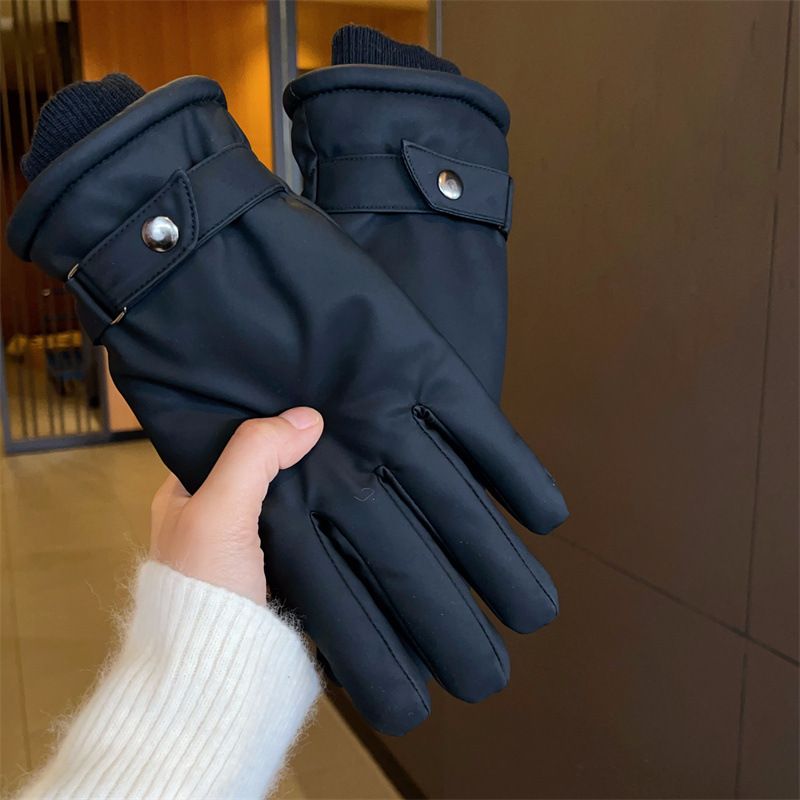 New touch screen men's winter velvet thickened leather PU warm, cold-proof, waterproof_voghion.com
