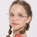 New anti blue student no degree flat light children's glasses, full soft frame TR90, cross mirror 5360_voghion.com