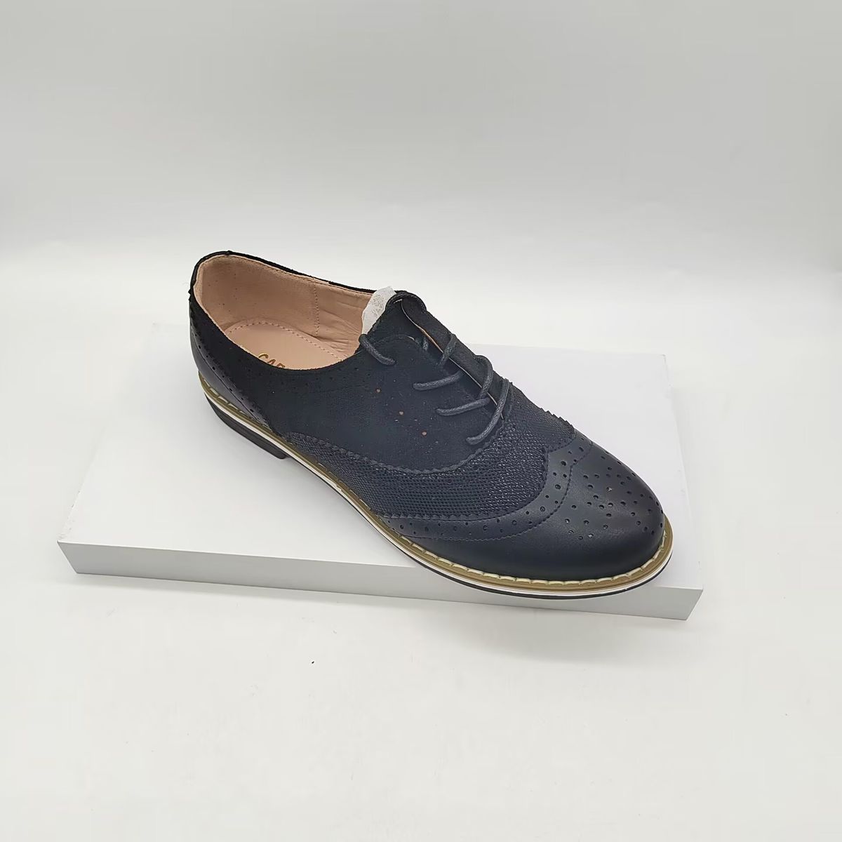 ShoeVault Foreign Trade Women's Lace-Up Formal New Casual Office Handmade Brogue Party Leather Shoes_voghion.com