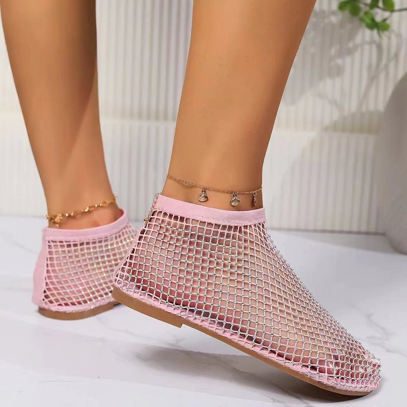 2024 neue Sommersandalen mit runder Spitze, hohle Internet-Promi-Diamant-Kurzstiefel, Sommer, sexy, grenzüberschreitende, große flache Schuhe_voghion.com