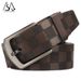 HOT Business with Genuine Leather Needle Button Plaid Pattern Versatile Decorative Jeans Western Pants Fashion Men's Belt_voghion.com