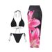 Women's 3-Piece Printed Bikini Set - Slim Wrap Skirt & Matching Swimsuit For Beach & Pool_voghion.com