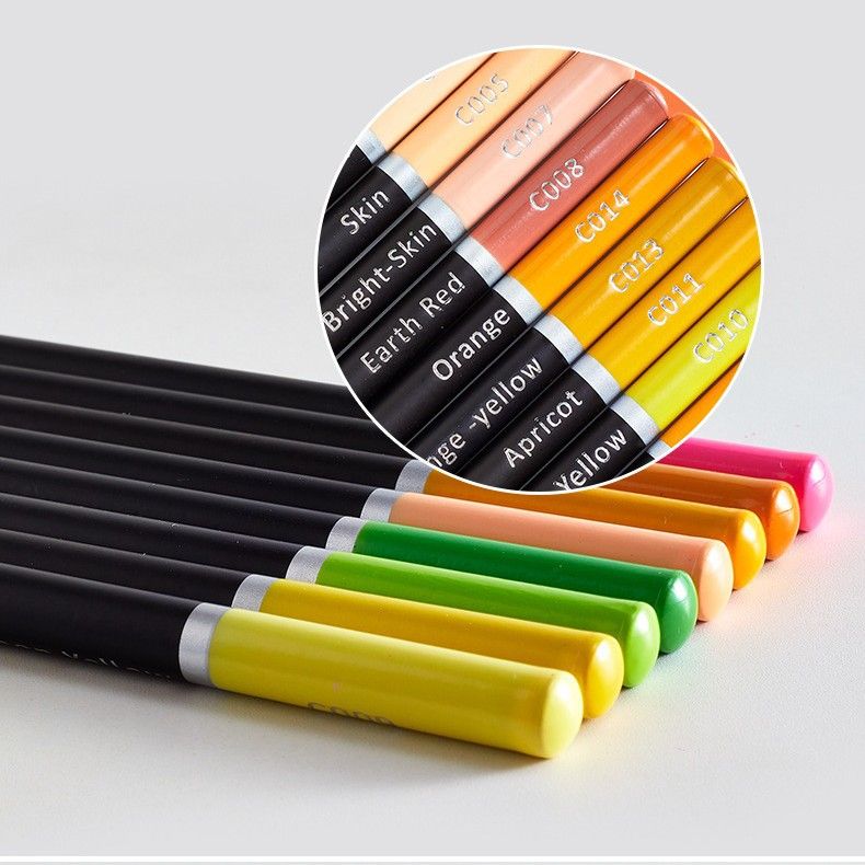 Lápiz profesional de un solo color - Núcleo a base de aceite de calidad artística, cuerpo de madera para dibujar y colorear_voghion.com