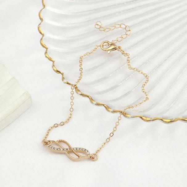 Cavigliera con simbolo dell'infinito, numero 8, gioielli per piedi squisiti, personalità, intarsi di diamanti, accessori da spiaggia_voghion.com