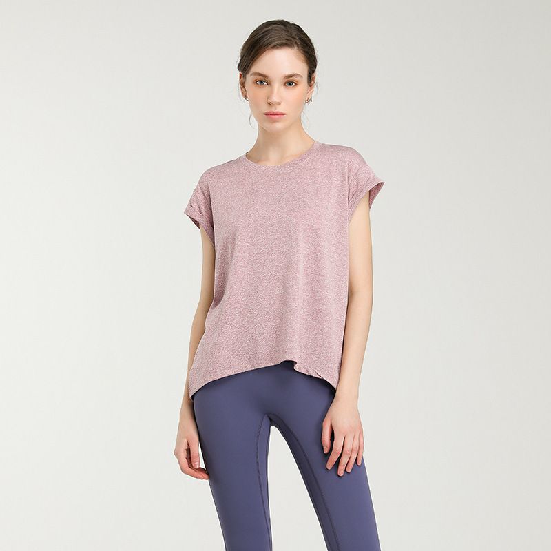 Short-sleeved Quick-drying Sportswear T-shirt Summer Yoga Loose Beauty Back Tops Running Fitness Clothes Women_voghion.com