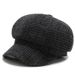 Autumn and winter women's hat  style fashion all-match octagonal hat age-reducing warm short brim solid color soft knitted beret_voghion.com