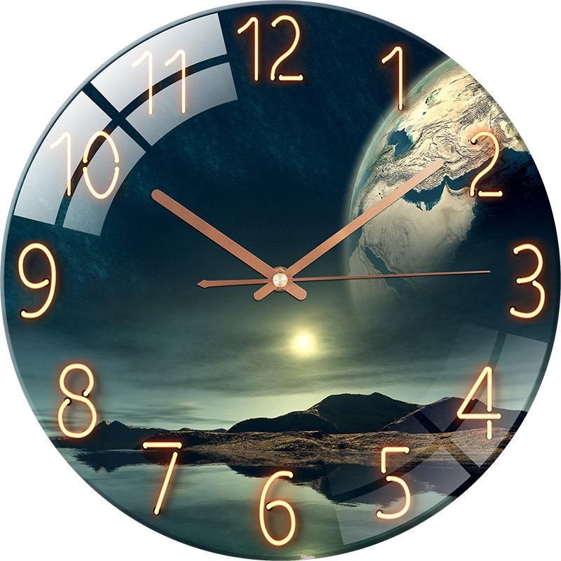Digital Wall Clock With Low Noise, 30cm/12inch Seaside Wonders Wall Clock Quartz Clock Quiet Silent Simple Clock For Home Decor Children Room_voghion.com