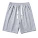 Men's Clothing Solid Color Cotton Trendy Loose Breathable Sports Casual Pants Five Point Shorts_voghion.com