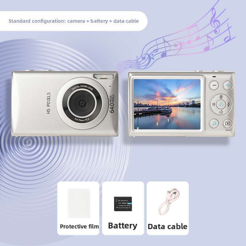 New Old-fashioned Digital Student Party Music Camera, Entry-level Small Travel Selfie Card Machine_voghion.com
