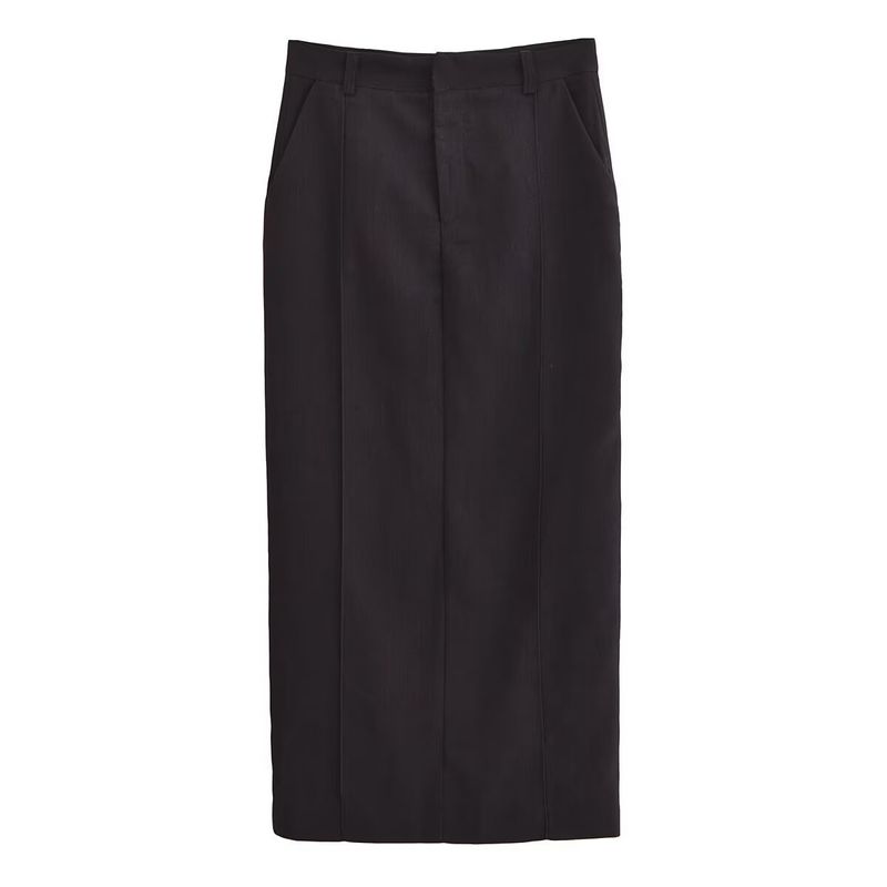 Women's clothing 2024 autumn and winter new style stylish solid color long straight tube skirt_voghion.com