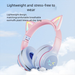 Wireless Bluetooth Headset Cat Ear Gaming Headphones Deep Bass Compatible_voghion.com