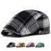 Spring Autumn Colorful Plaid Beret Adjustable Size Art Summer Duck Tongue Men and Women Couple Trendy Hat_voghion.com