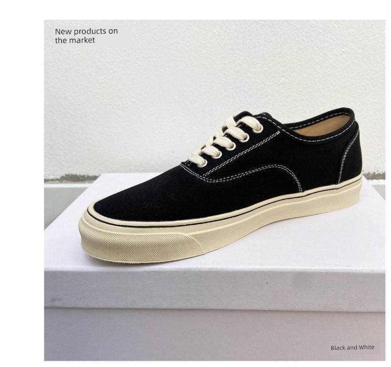 White Japanese Style Breathable Low Top Men's Canvas Shoes_voghion.com