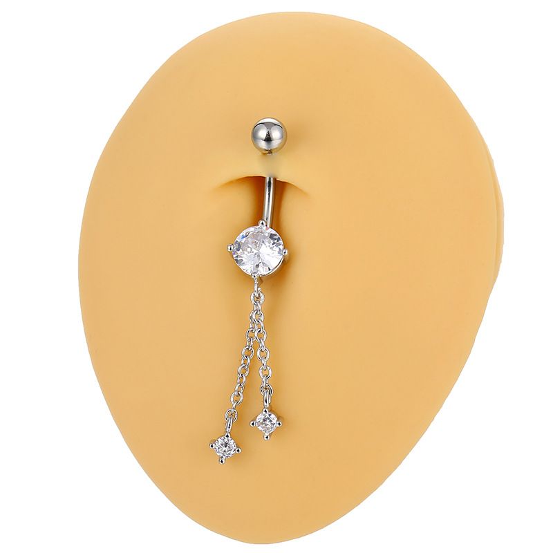 Shiny Zircon Pendant Navel Piercing Ornament Water Drop Belly Button Ring For Women Body Piercing Jewelry_voghion.com