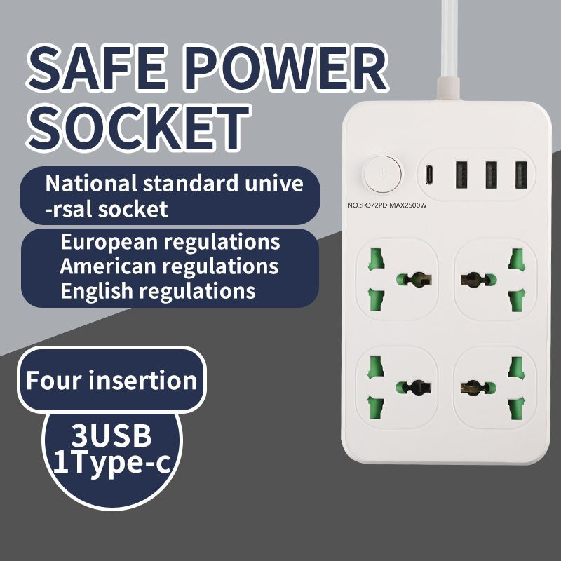 with Multiple Outlets And Cord, Malaysia British Standard USB Smart Power Strip_voghion.com