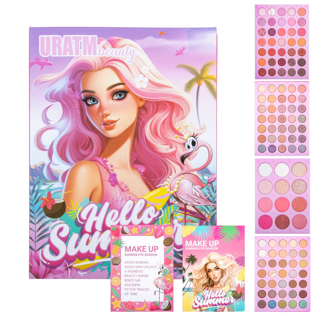 URATM 117-Color Folding Eyeshadow Palette - 4-Layer All-in-One With Matte & Pearlescent Shadows, Blush, Contour & Highlighter_voghion.com