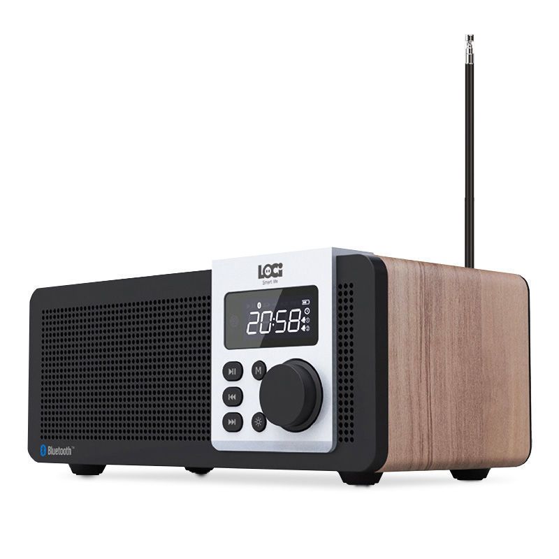 High Power Wireless Wood Bluetooth Speaker D26 with FM Radio/USB and Micro SD Play/Alarm Timer/Breakpoint Memory_voghion.com