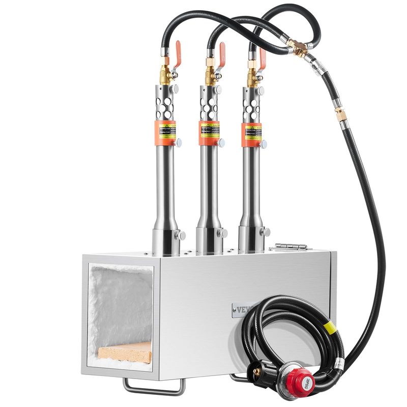 Portable Propane Forge 3 Burner Farrier Forge 2600°F Knife Metal Square_voghion.com