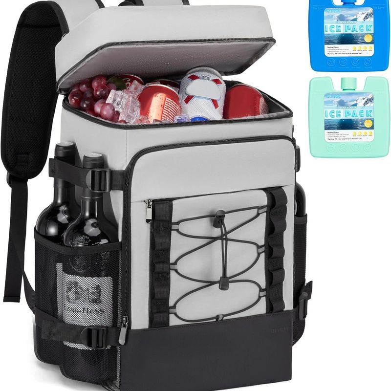 Zaino termico da 28 litri – Borsa termica in poliestere leggera, a prova di perdite e resistente per il pranzo all'aperto, in viaggio e per l'uso quotidiano_voghion.com