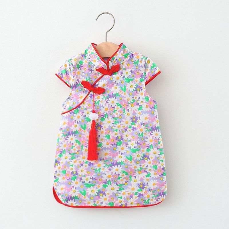 Chinese Style Summer Girls Dress Toddler Baby Girls Comfortable Cute Cheongsam for Kids_voghion.com