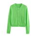 Women's 2024 summer new round neck single breasted knitted cardigan thin jacket_voghion.com