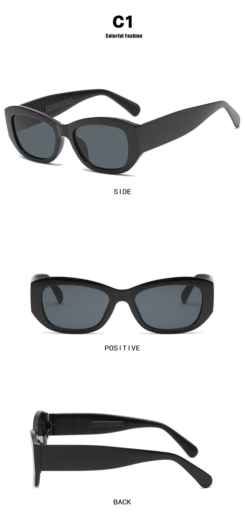 New Style Rectangle Fashion Candy Color Custom Sunglasses for Men and Women_voghion.com