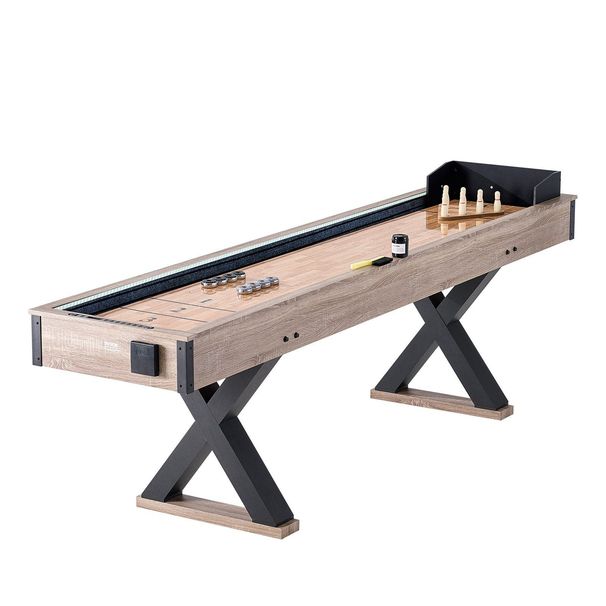 VEVOR 9 Ft LED Shuffleboard Table 2 In 1 Shuffleboard And Bowling Combo Game Set_voghion.com