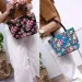 Mini Floral Print Handbag,Flower Embroidery Canvas Tote Ethnic Style Shoulder Bag, Large Capacity Handbag For Women_voghion.com