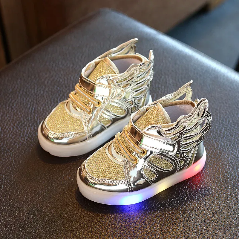 Tenis Children Led Shoe Lighted Sneakers Boys Girls Kids Lights With Wings Sports Glowing Casual Shoes_voghion.com