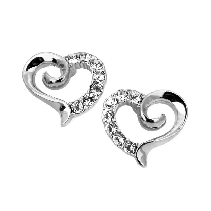 Orecchini a forma di cuore in stile coreano, gioielli popolari unisex, micro intarsiati, placcati in oro rosa_voghion.com