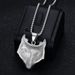 Collana con ciondolo a forma di testa di lupo, in acciaio al titanio placcato oro, con strass, stile nordico, vichingo e celtico._voghion.com