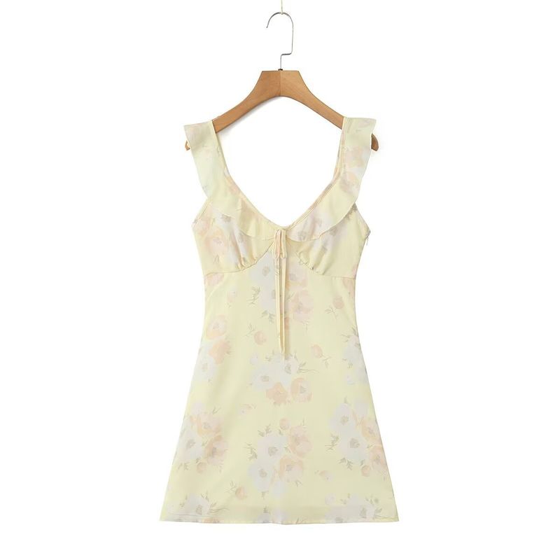 Cuir Coton Régulier Serré Pois Manches Col Rond Mini Été Printemps Abordable Fermeture Éclair Solide Imprimé Froissé Tenue_voghion.com