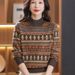 【 Cashmere Family 】 Lockerer und dicker Strickpullover mit halbhohem Stehkragen und kurzer Wollbasis für Damen, Innenschicht_voghion.com