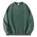350GSM Heavyweight Washed Cotton Crewneck Sweatshirt – Oversized Drop Shoulder Unisex Pullover (Vintage Wash, Solid Colors, M-XXXL)_voghion.com