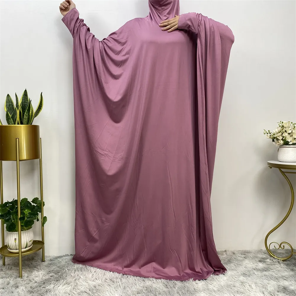 Women's Casual Fashion Solid Color Fashionable Bat Sleeve Robe_voghion.com