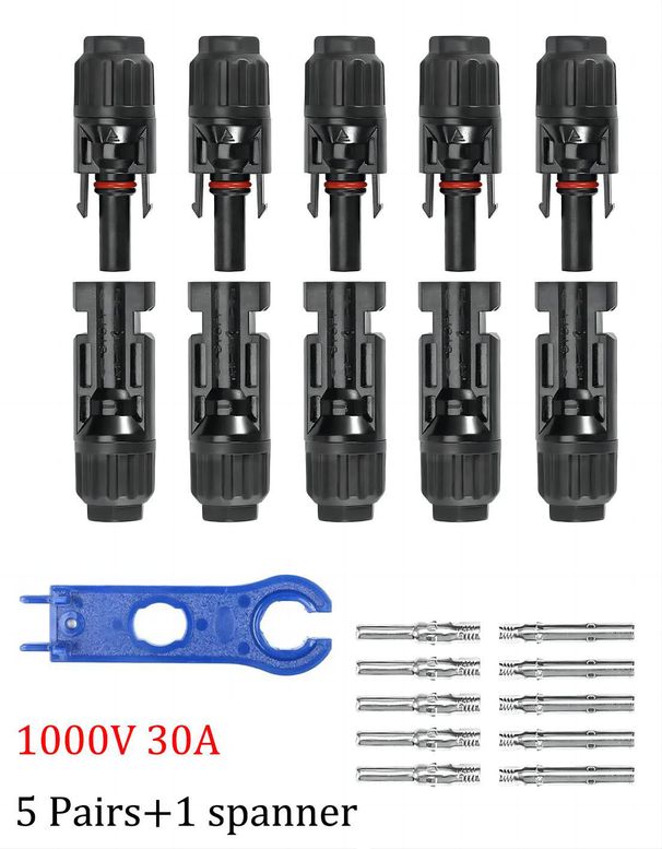 100/50/20/10/5 Pairs DC Solar Connector 1000V30A Panel Plug IP67 Waterproof Connectors Kit For PV/MC Cable 2.5/4/6mm2_voghion.com