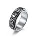Anello in acciaio al titanio girevole retrò con nove caratteri, in acciaio inossidabile, per alleviare l'ansia, gioiello per la mano_voghion.com