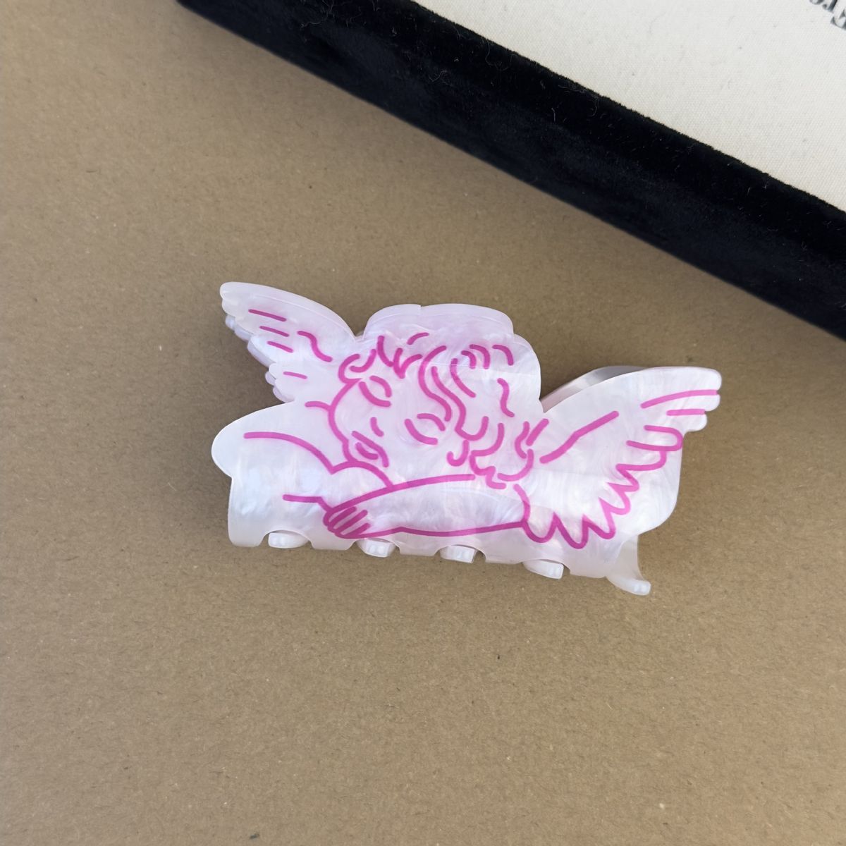 Francuska ukosnica ženska stražnja glava djevojka srce smiješni dodaci za kosu s dopaminom akrilna tekstura stezaljka za stražnju glavu morskog psa_voghion.com