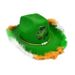 Cappello da cowboy in flanella verde per il giorno di San Patrizio Cappello da cowboy in flanella con trifoglio irlandese Occhiali Set sciarpa quadrata_voghion.com