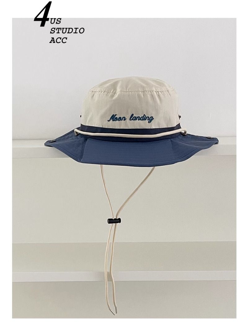 Heißer Verkauf Amerikanischen Retro Farbabstimmung Kordelzug Eimer Hüte für Männer und Frauen Sommer Outdoor Wandern Sonnenschutz Western_voghion.com