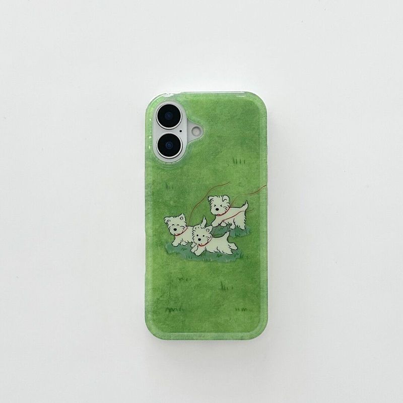 Spring Grassland Running Puppy Compatible With IPhone 16 Pro Max Case New 15/14/13 Shockproof 1211_voghion.com