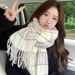 Sciarpa giapponese Me Franch in cashmere coreano di alta qualità a quadri per studenti versatile invernale calda_voghion.com