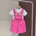 Baby Kleidung Mädchen Liebe Hosenträger Set Sommer Dünne Casual Wear Mädchen Große Kinder Zwei-stück Set_voghion.com