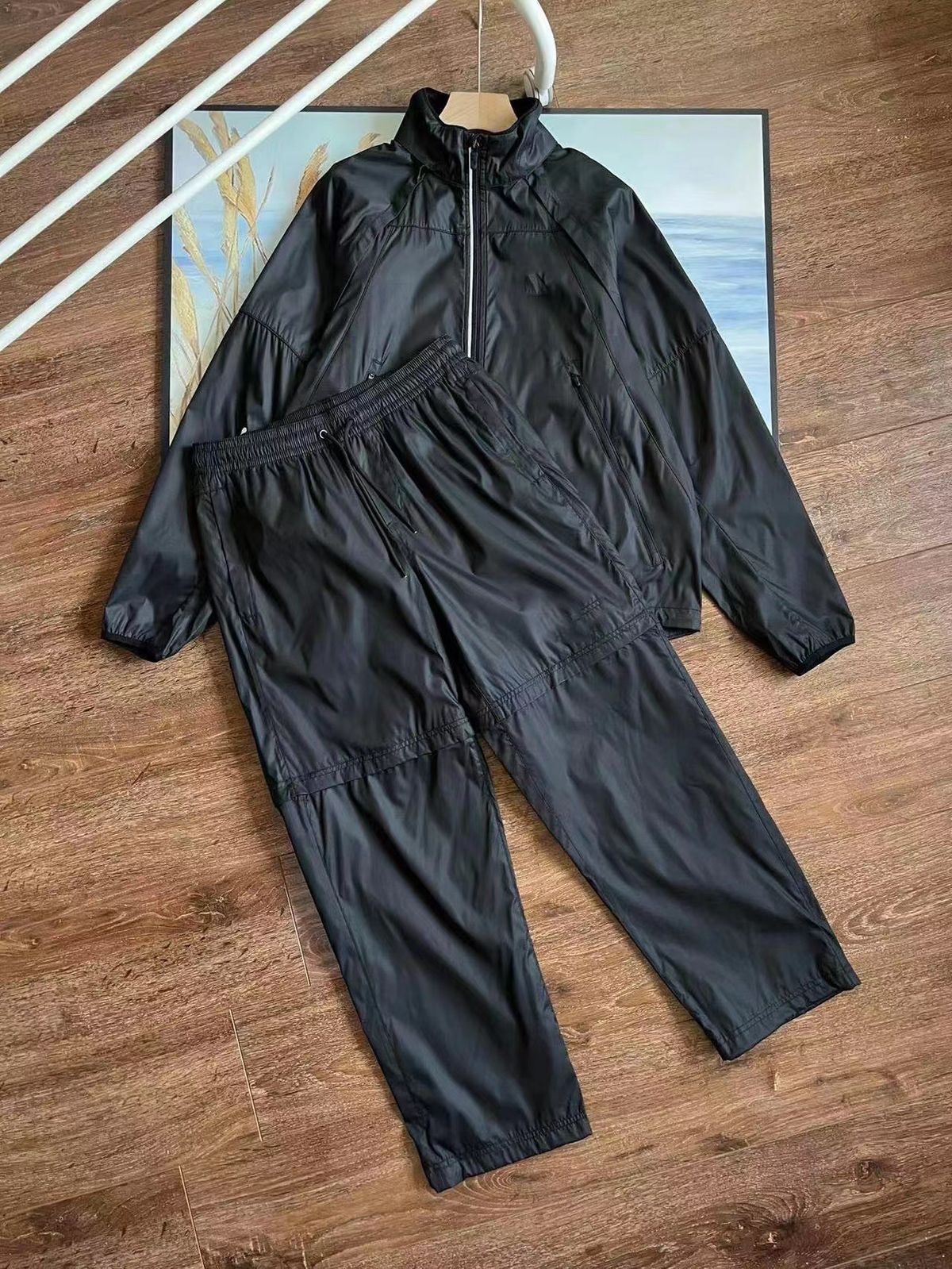 Herrenbekleidung Zweiteiliges Set aus Weste, Jacke, Mantel, langer Hose und abnehmbaren Shorts_voghion.com