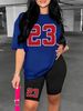 Women's Clothing Solid color all match digital printing two piece short sleeved shorts loose casual spring and summer_voghion.com