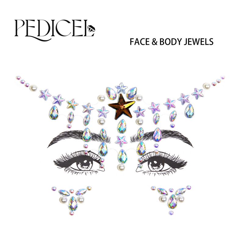 Adesivi per il viso per festival di musica elettronica di Halloween Edm Adesivi per sopracciglia in resina di diamanti Adesivi per diamanti in carnevale Decorazione per il viso in maschera_voghion.com