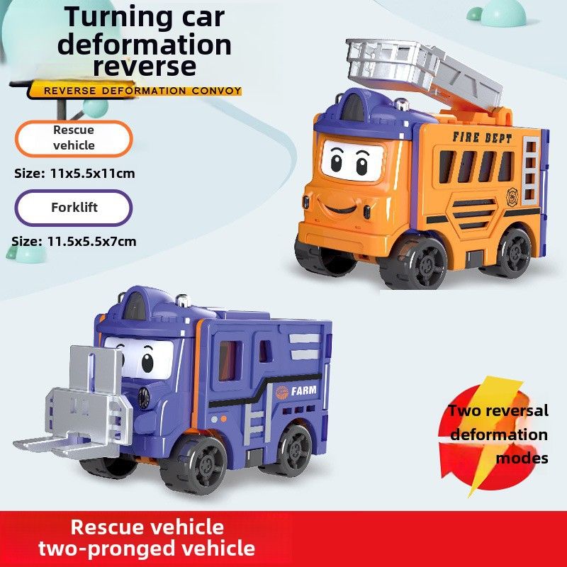 Cartoon Deformable Children's Toys With Inertia Driving And Double-sided Design_voghion.com