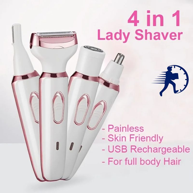 Épilateur électrique 4 en 1 pour femmes : visage, jambes, maillot et nez_voghion.com