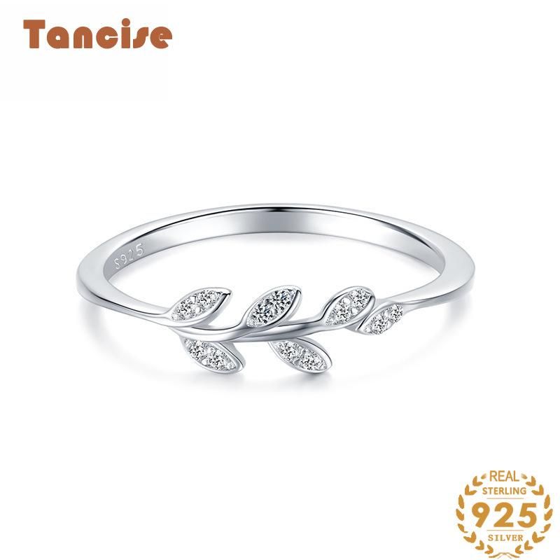  Tancise Classic Zircon Silver Ring Ladies Jewelry Wedding Promise Party Gift_voghion.com