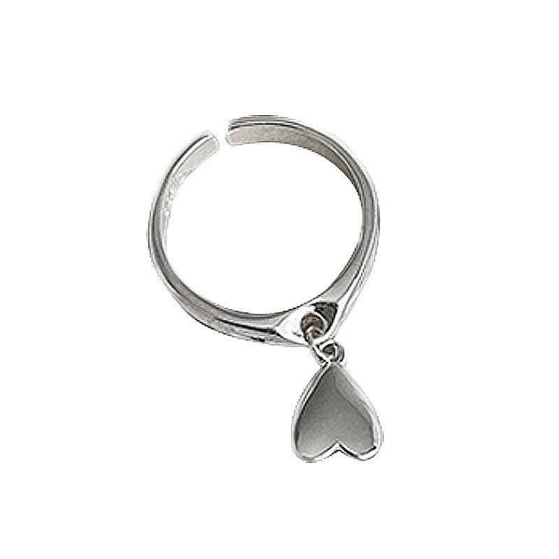 Sterling Sier VENUS Fashion Heart-shaped Ring Ladies Geometric Simple Spring Pattern Ring Personality Ring_voghion.com